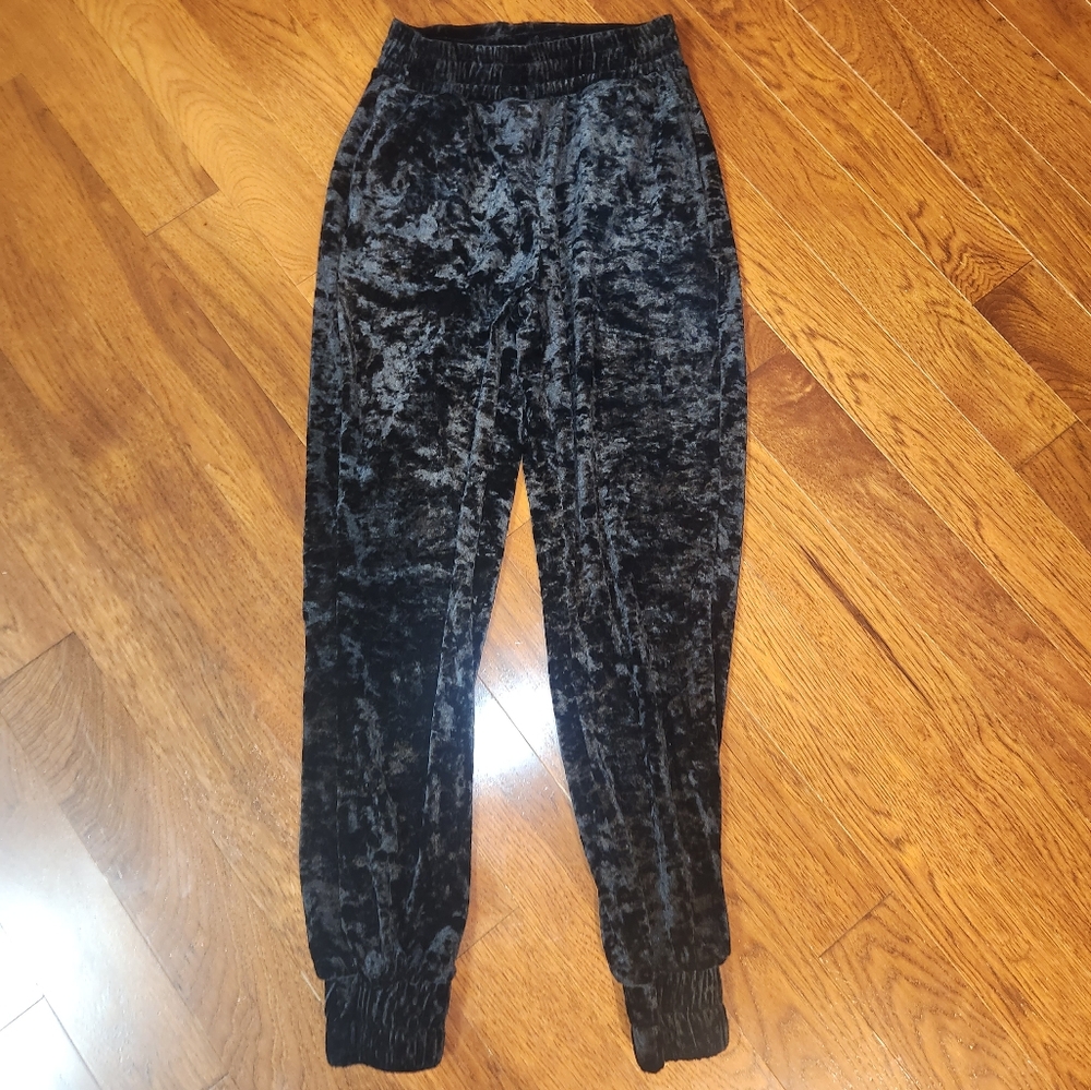 Zara black velvet joggers